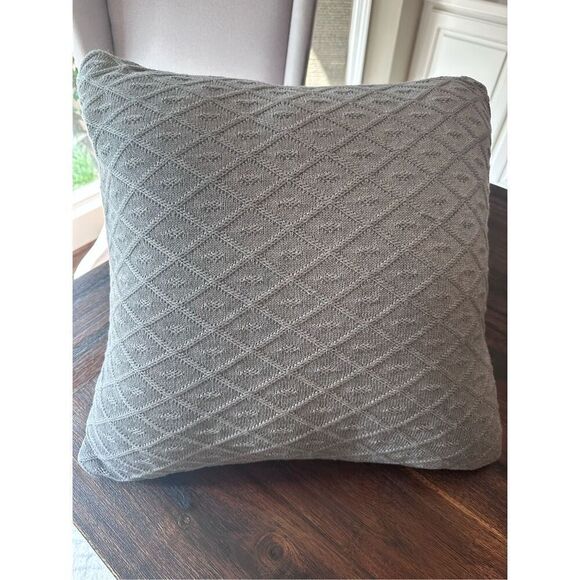Gray cotton knit pillow set - Picture 1 of 6